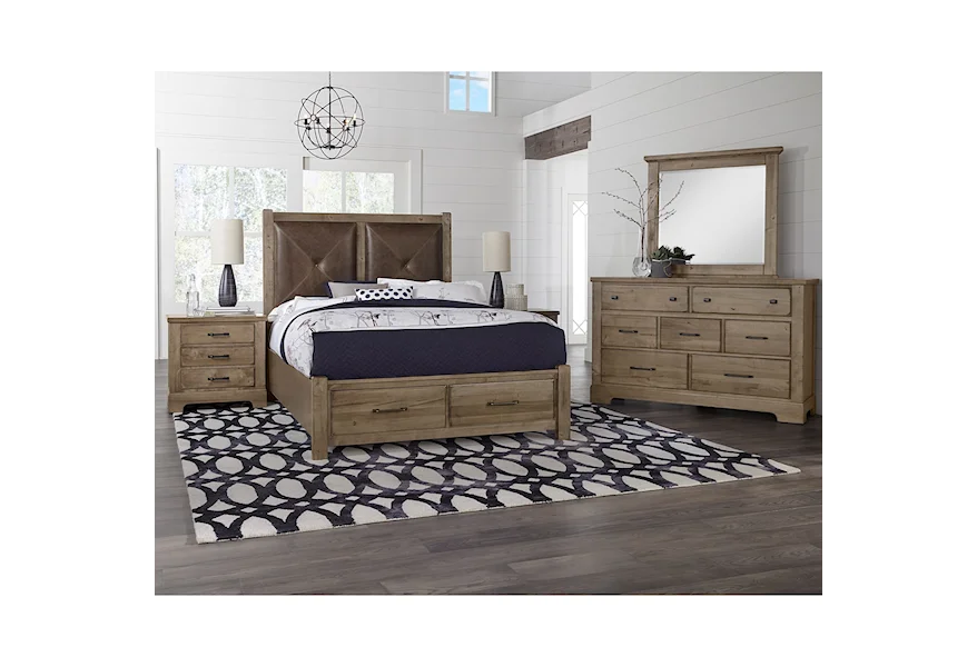 Cool Rustic Queen Bedroom Group by Artisan & Post at Esprit Decor Home Furnishings
